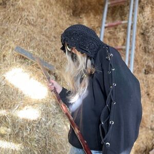 Black Knit Hooded Sweater